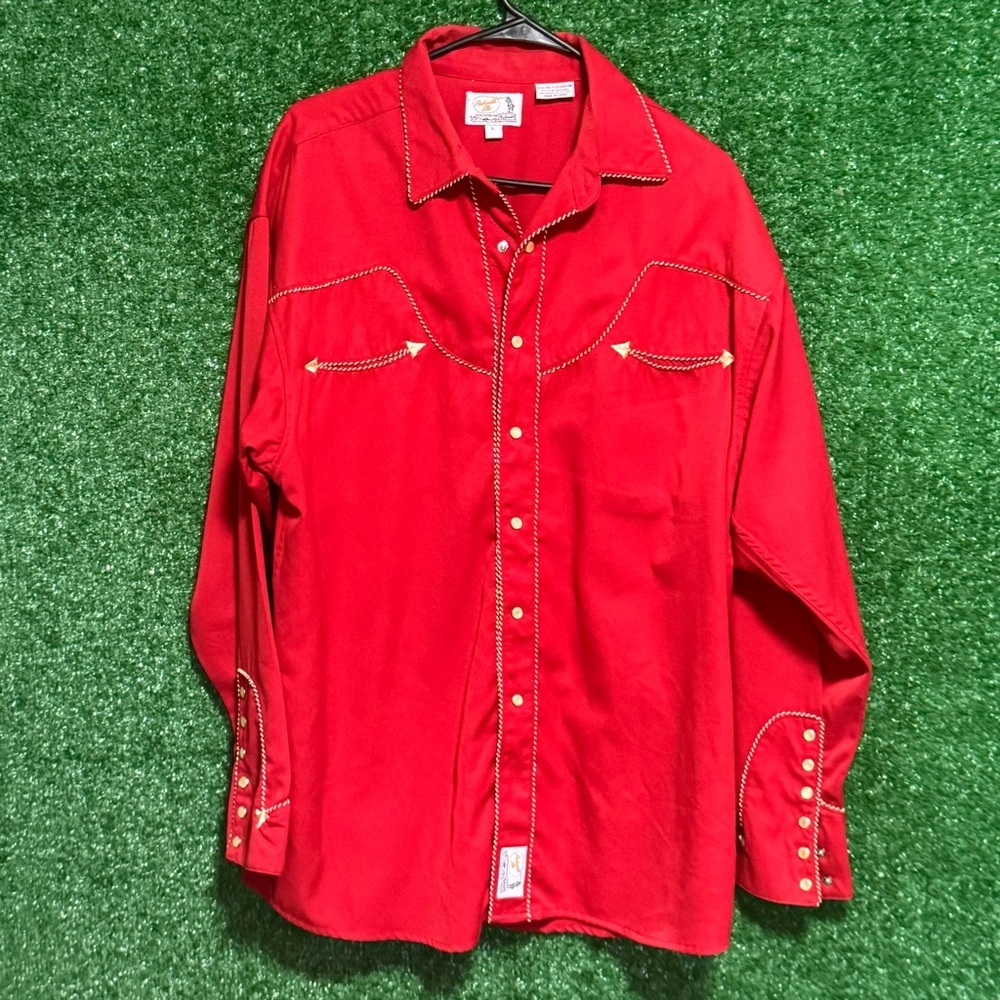 Panhandle Slim Red Button Down Western Shirt - image 1